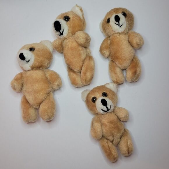 4 Vintage Miniature Stuffed Teddy Bears - Picture 2 of 9